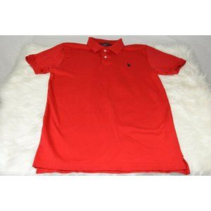 U.S. Polo Assn Men Red 100% Cotton Collar Polo T-Shirt Size M
